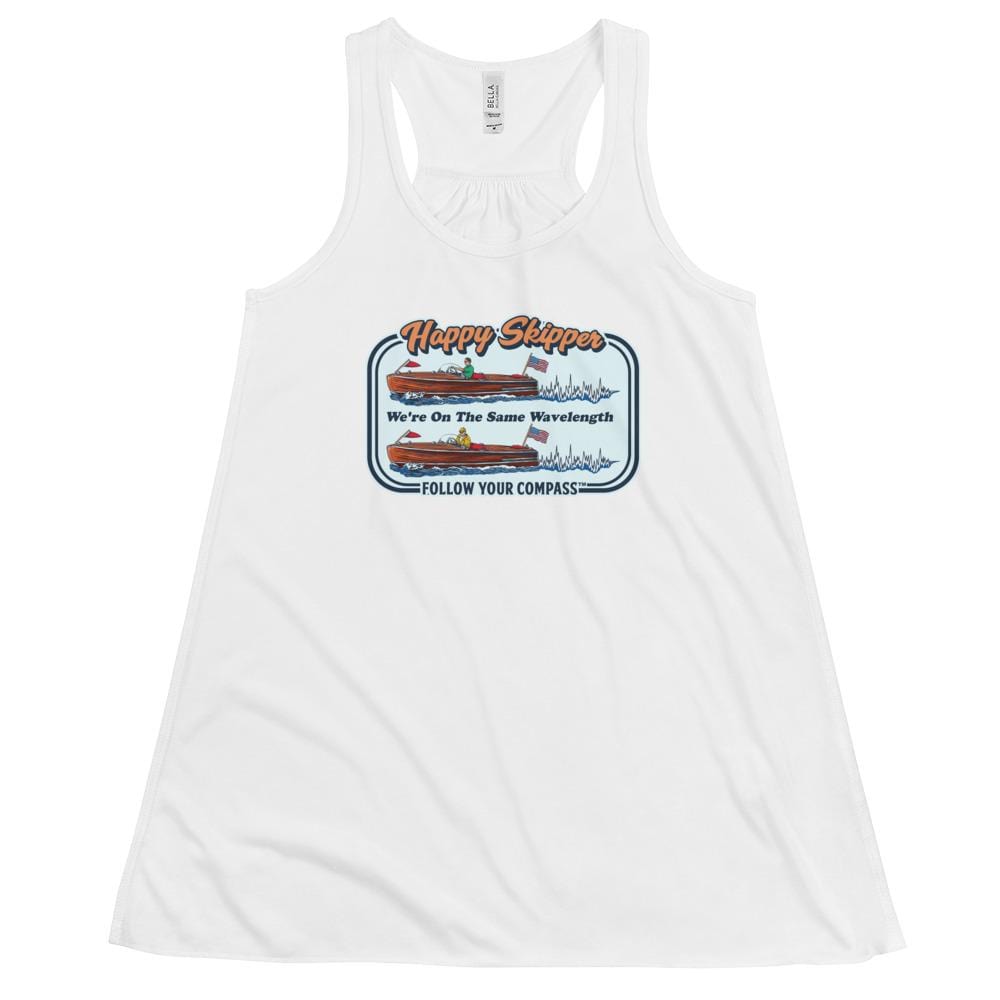 We're on the Same Wavelength™ Women's Flowy Racerback Tank - The Happy Skipper