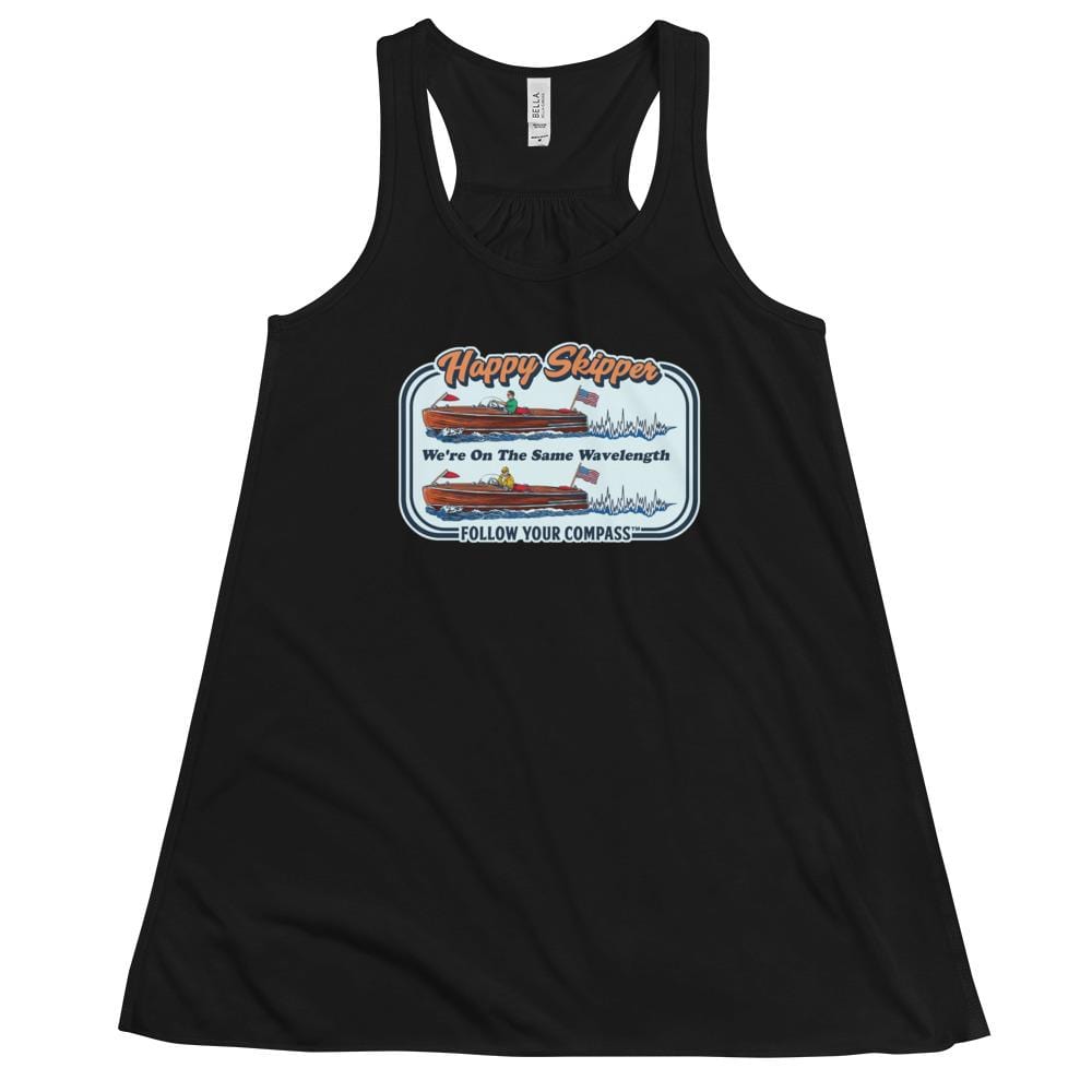 We're on the Same Wavelength™ Women's Flowy Racerback Tank - The Happy Skipper