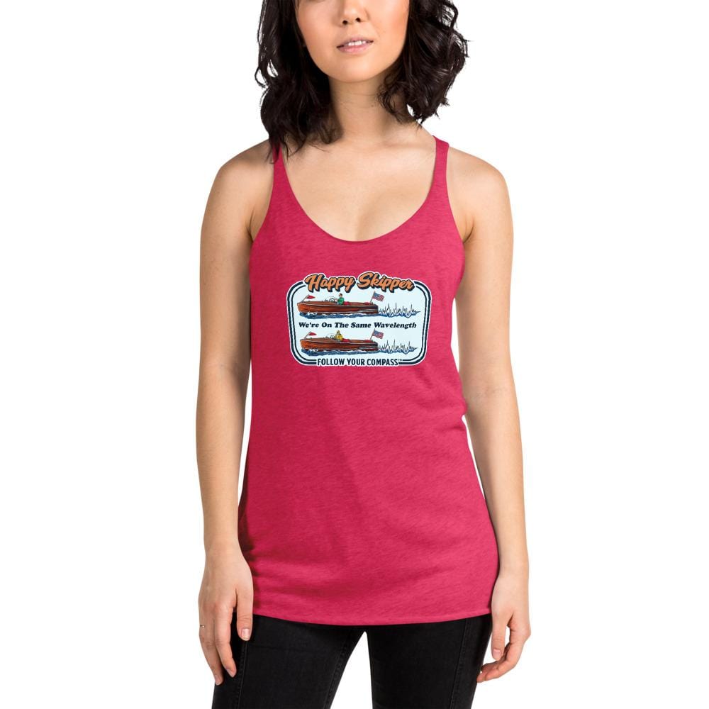 We're on the Same Wavelength™ Women's Racerback Tank - The Happy Skipper