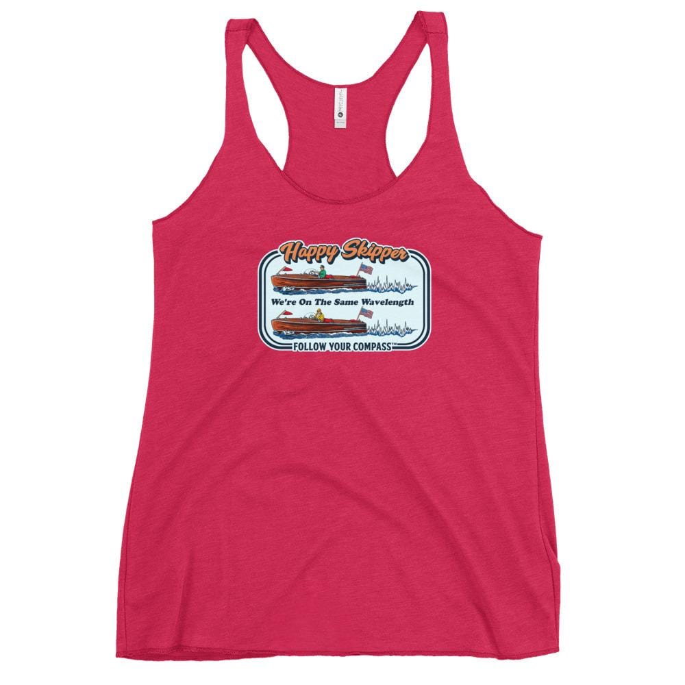 We're on the Same Wavelength™ Women's Racerback Tank - The Happy Skipper