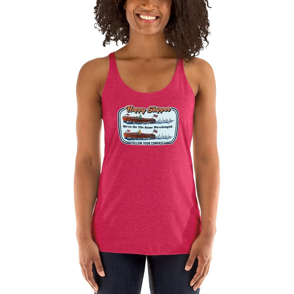 We're on the Same Wavelength™ Women's Racerback Tank - The Happy Skipper