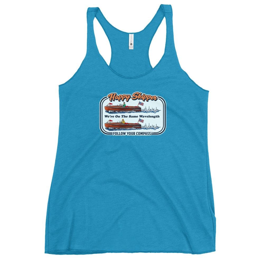 We're on the Same Wavelength™ Women's Racerback Tank - The Happy Skipper