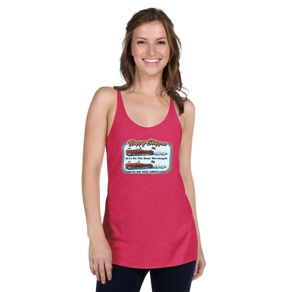 We're on the Same Wavelength™ Women's Racerback Tank - The Happy Skipper