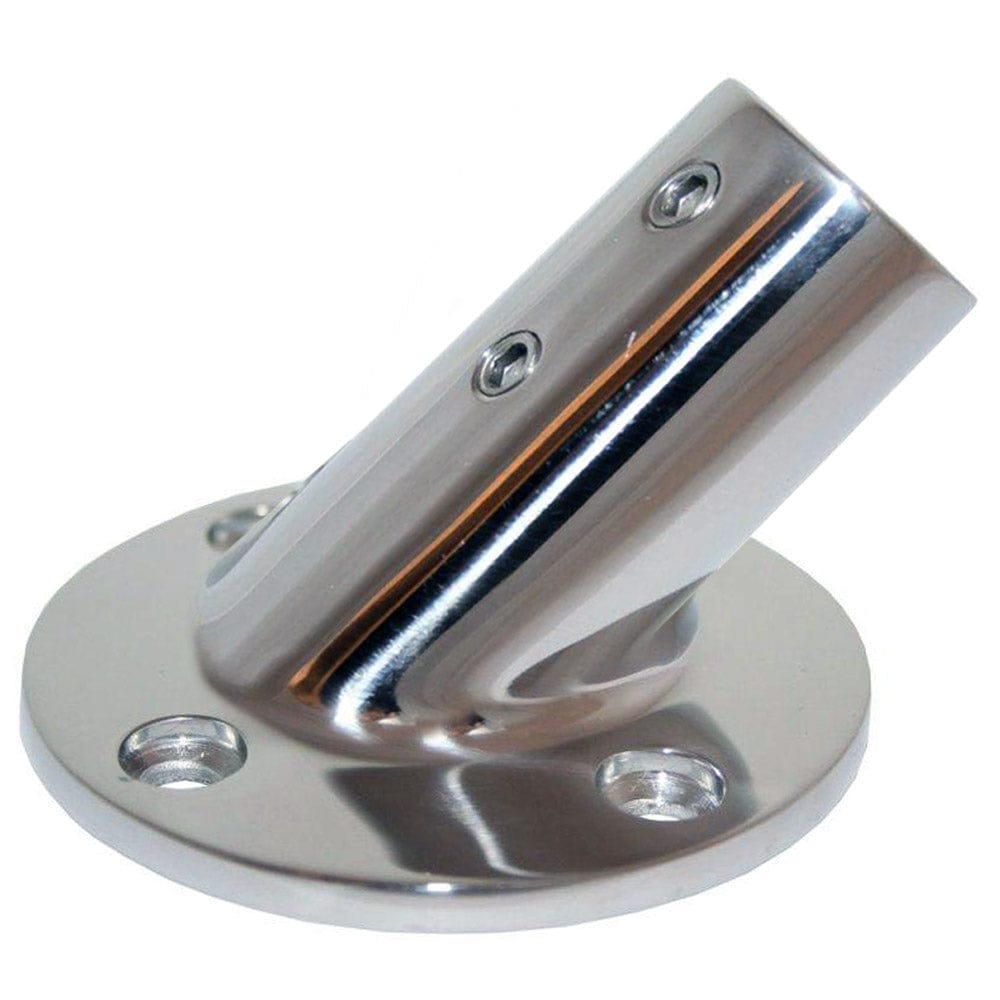 Whitecap 1" O.D. 45 Degree Round Base SS Rail Fitting [6114C] - The Happy Skipper