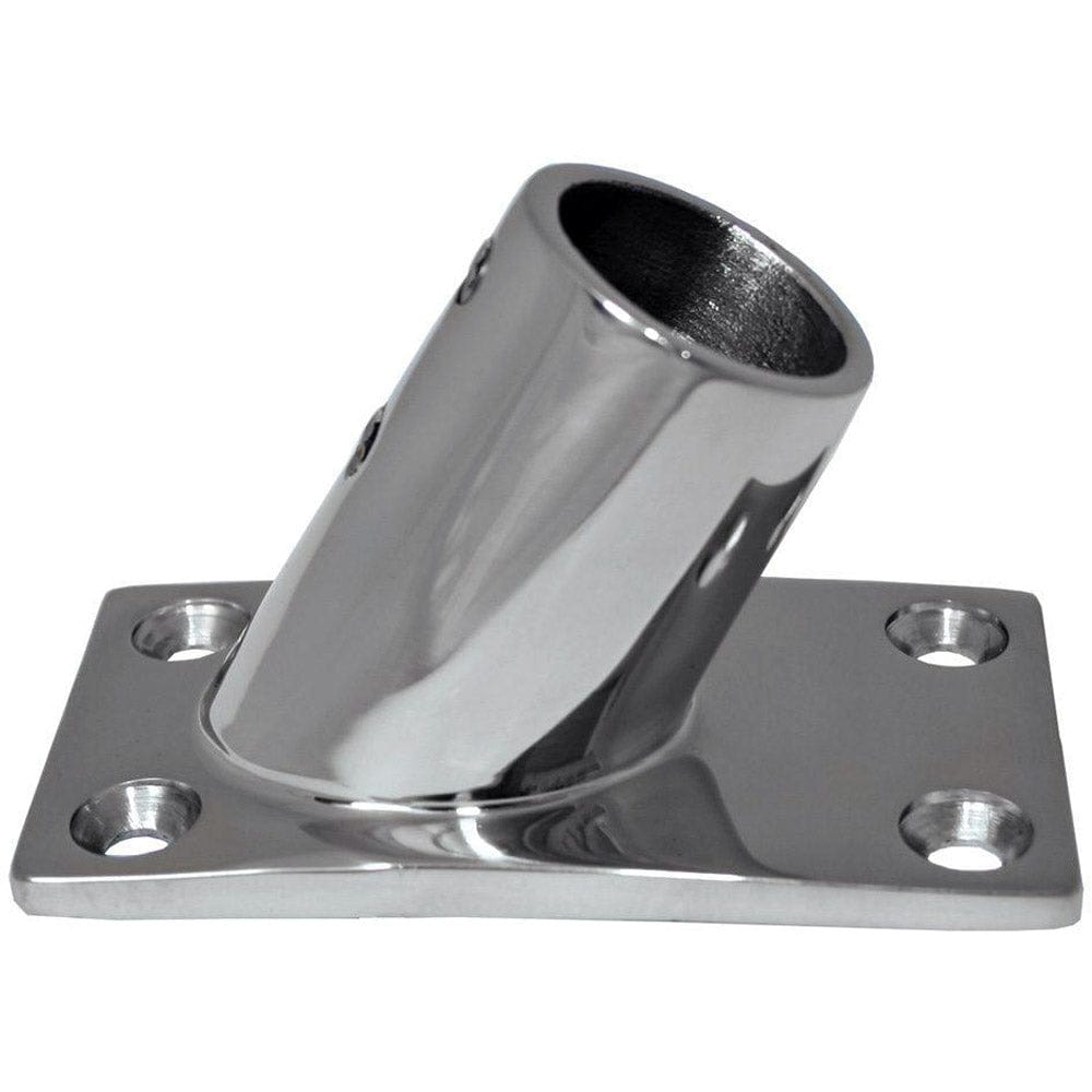 Whitecap 1" O.D. 60 Degree Rectangle Base SS Rail Fitting [6142C] - The Happy Skipper