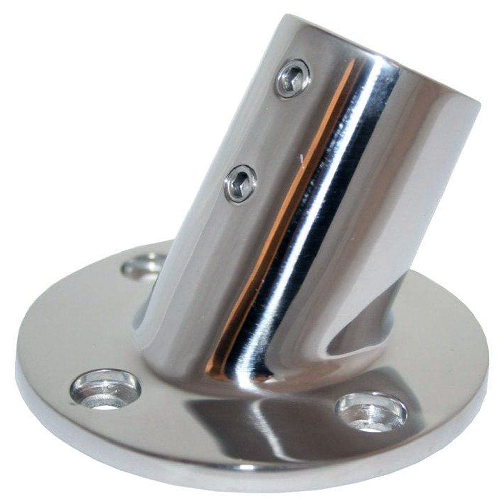 Whitecap 1" O.D. 60 Degree Round Base SS Rail Fitting [6140C] - The Happy Skipper