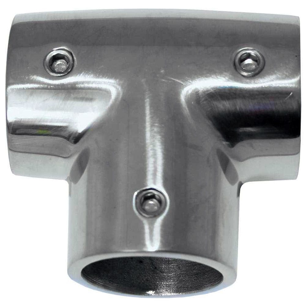 Whitecap 1" O.D. 90 Degree SS Tee Rail Fitting [6143C] - The Happy Skipper