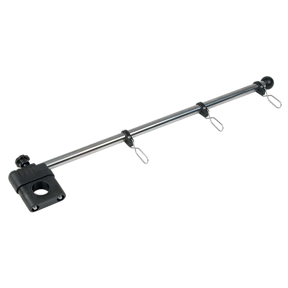 Whitecap 17" Rail Mount Flag Pole - 1/2" Diameter, Stainless Steel Staff Nylon Mount [S-5010] - The Happy Skipper