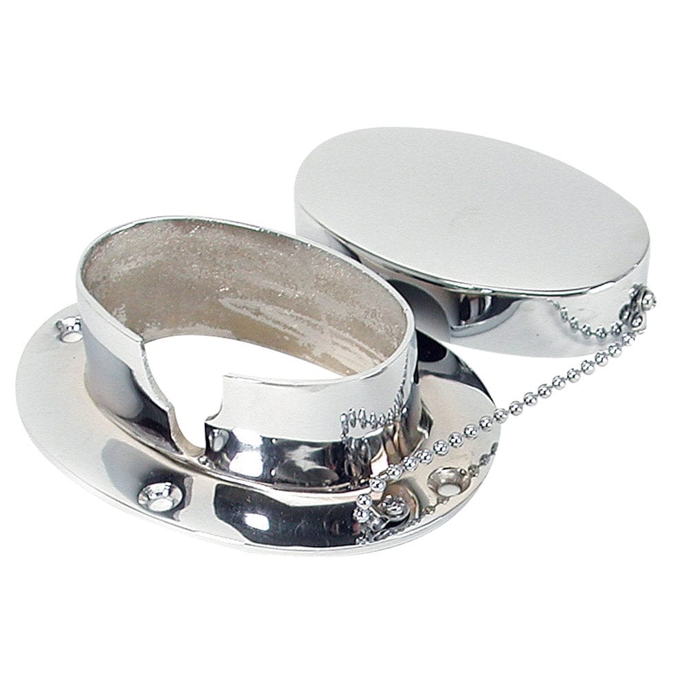 Whitecap Chain & Rope Deck Pipe 4" x 2-1/4" Chrome Plate [S-114C] - The Happy Skipper