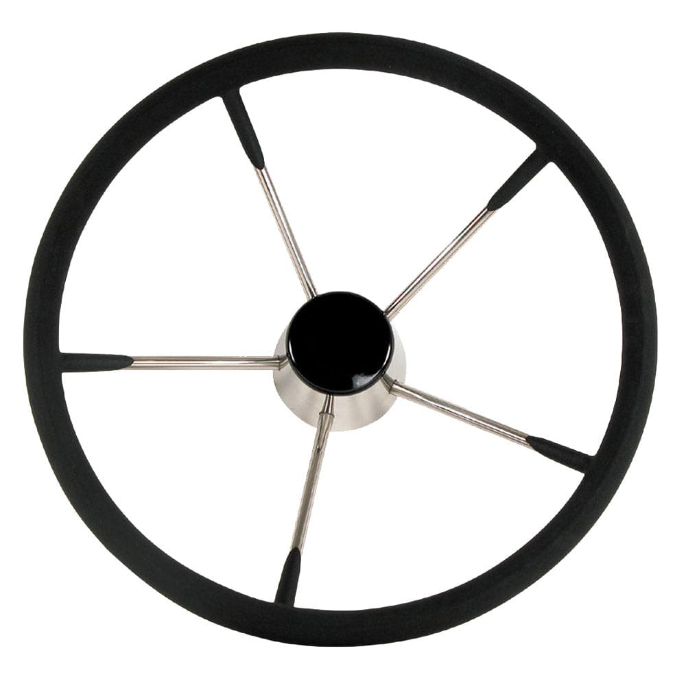 Whitecap Destroyer Steering Wheel - Black Foam - 13-1/2" Diameter [S-9003B] - The Happy Skipper