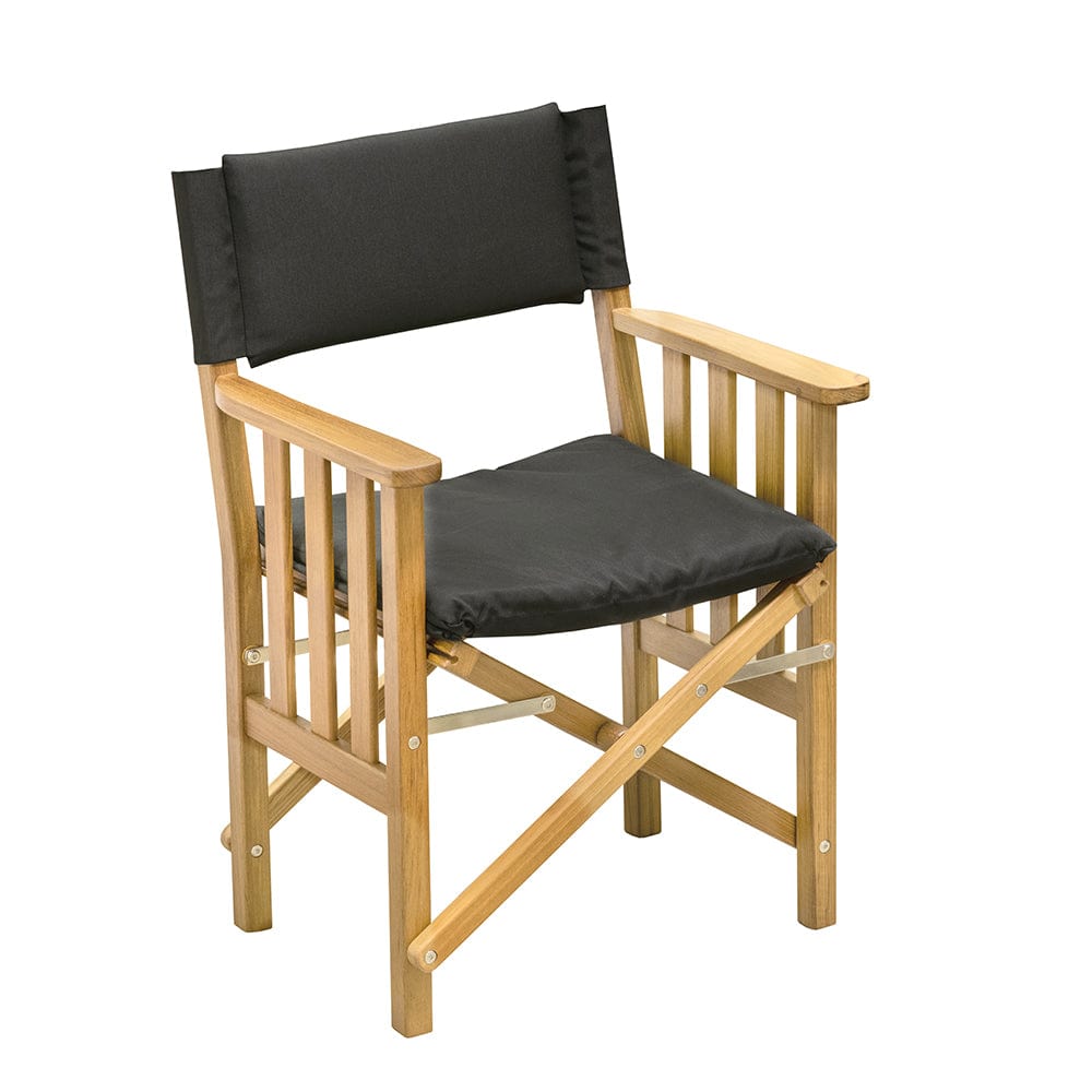 Whitecap Directors Chair II w/Black Cushion - Teak [61051] - The Happy Skipper