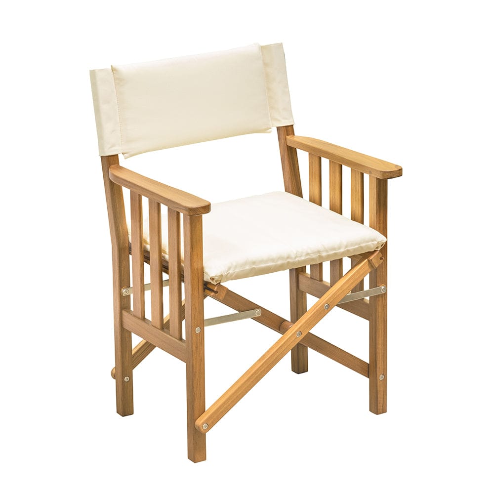 Whitecap Directors Chair II w/Cream Cushion - Teak [61053] - The Happy Skipper