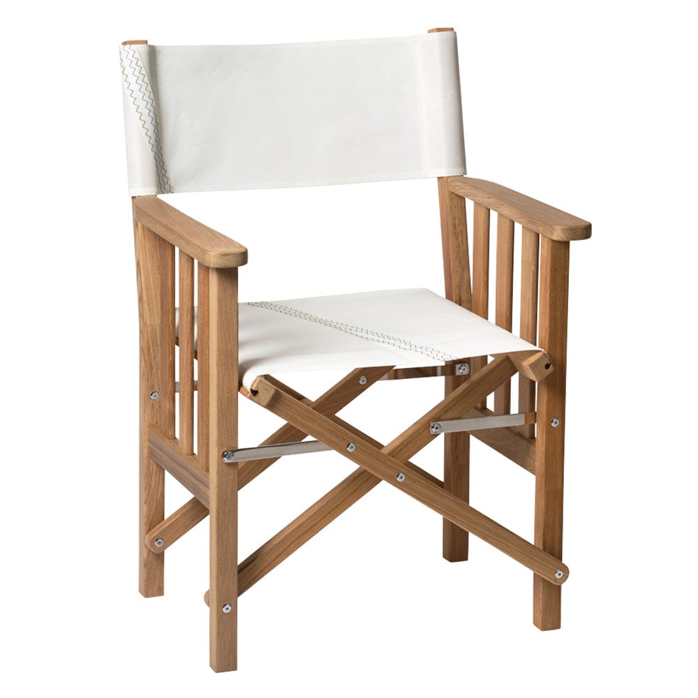Whitecap Directors Chair II w/Sail Cloth Seating - Teak [61054] - The Happy Skipper