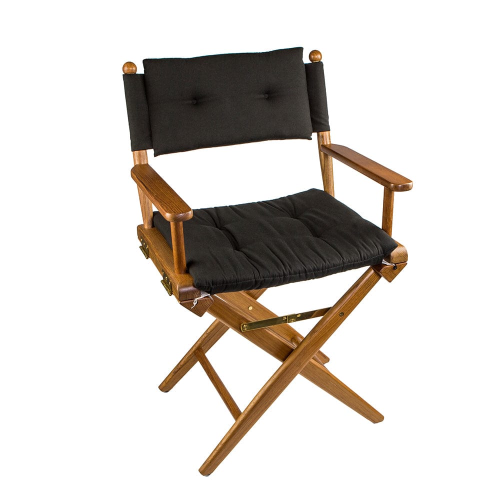 Whitecap Directors Chair w/Black Cushion - Teak [61041] - The Happy Skipper