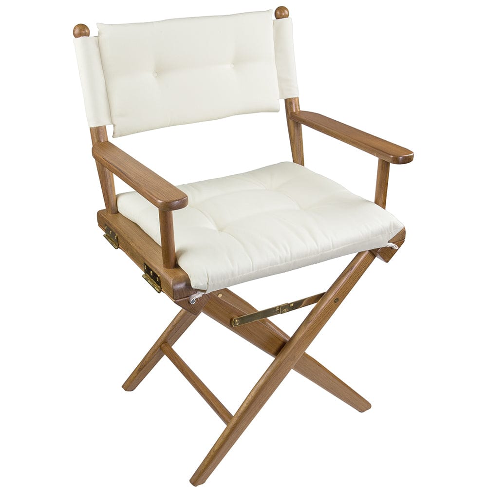 Whitecap Directors Chair w/Cream Cushion - Teak [61043] - The Happy Skipper