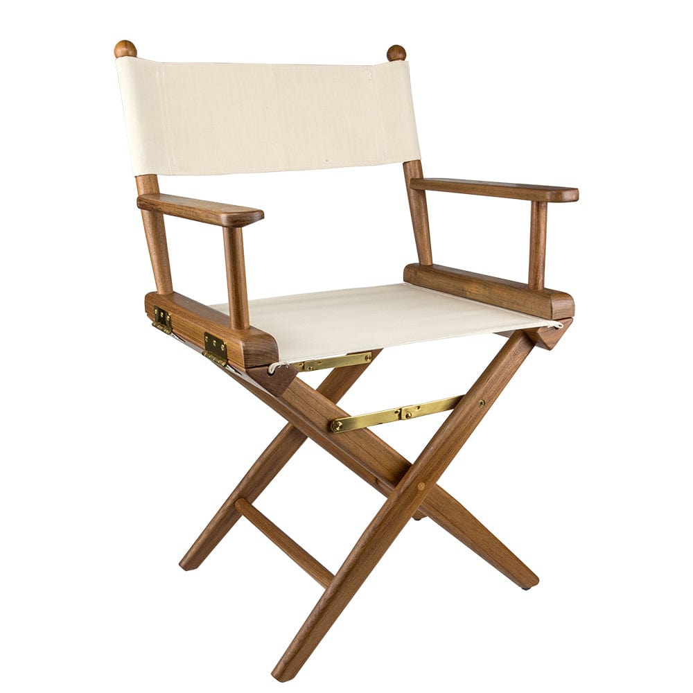 Whitecap Directors Chair w/Natural Seat Covers - Teak [60044] - The Happy Skipper