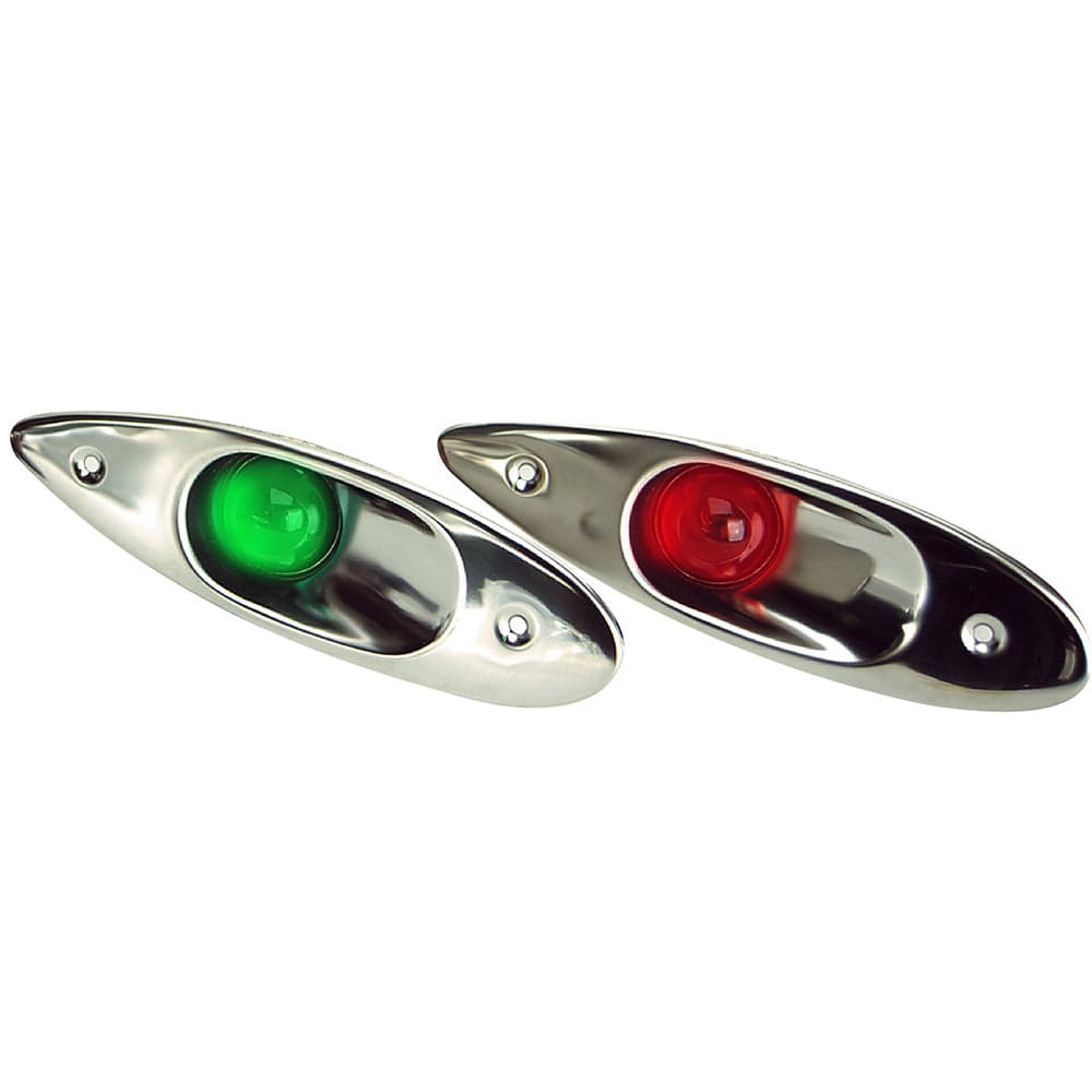 Whitecap Flush Mount LED Sidelights - 304 Stainless Steel - Pair [S-0918LED] - The Happy Skipper