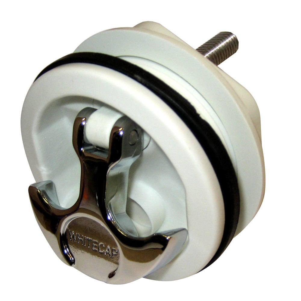 Whitecap T-Handle Latch - Chrome Plated Zamac/White Nylon - No Lock - Freshwater Use Only [S-230WC] - The Happy Skipper