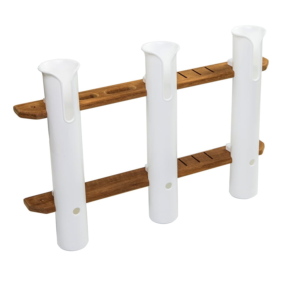 Whitecap Teak 3-Rod Tournament Storage Rack [63449] - The Happy Skipper