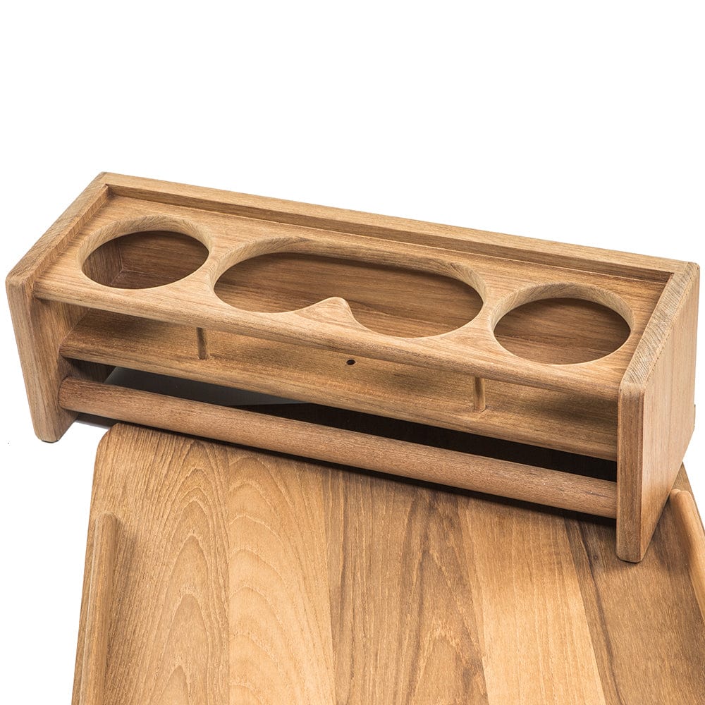 Whitecap Teak Drinkholder w/Removable Cockpit Table Top - Holds 4 Glasses [61394] - The Happy Skipper