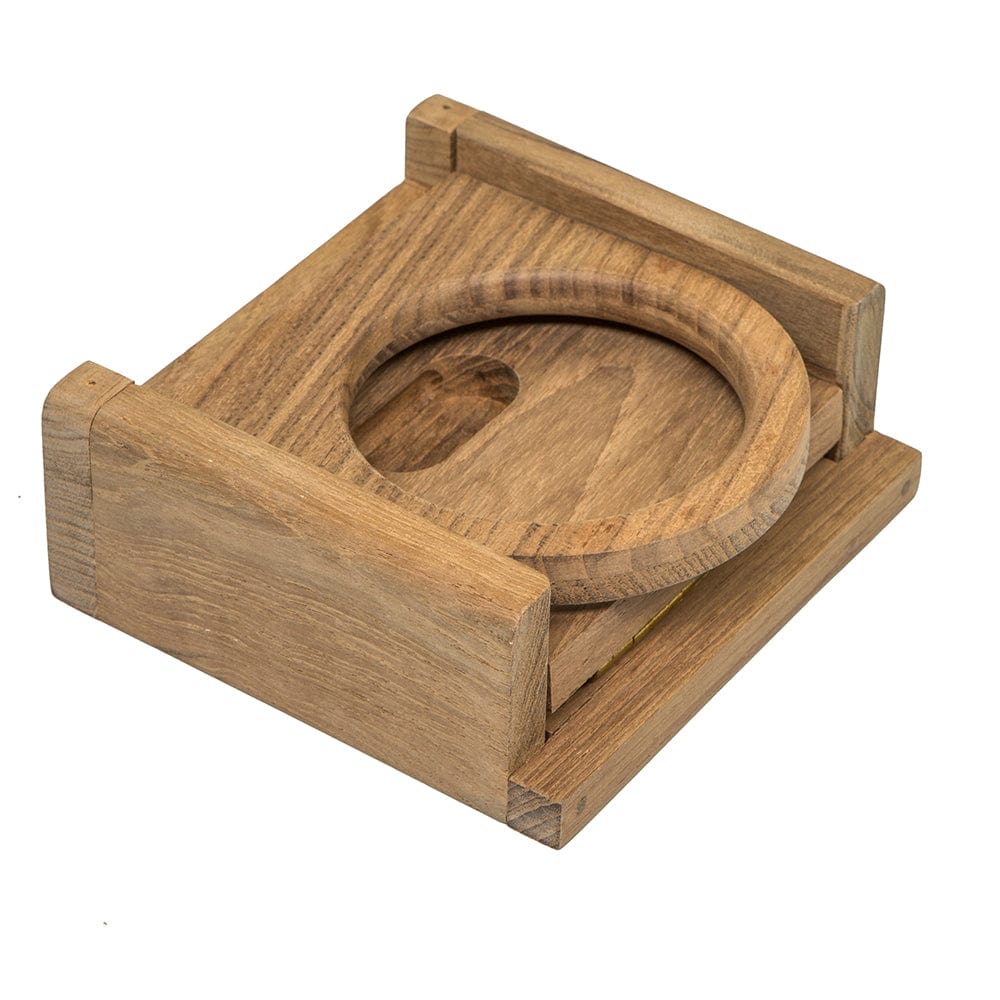 Whitecap Teak Folding Drink Holder [62601] - The Happy Skipper