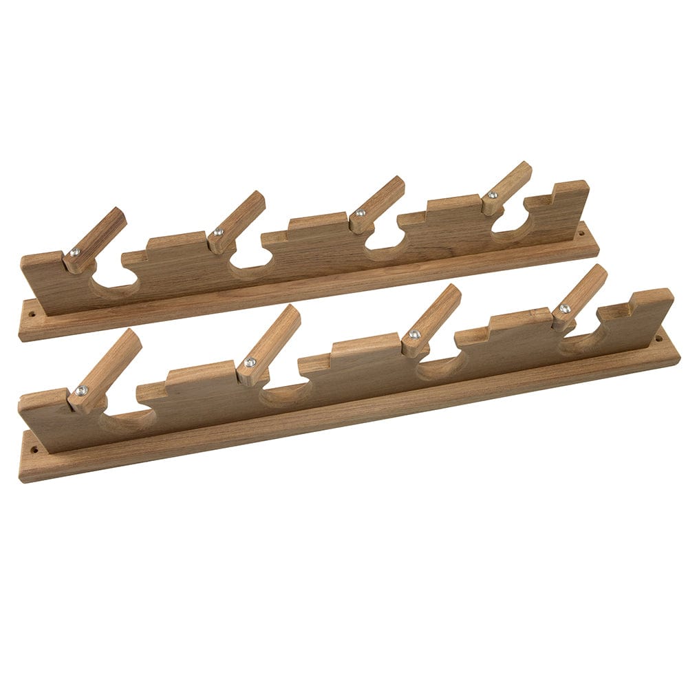 Whitecap Teak Lock-In Four-Rod Storage Rack [60620] - The Happy Skipper