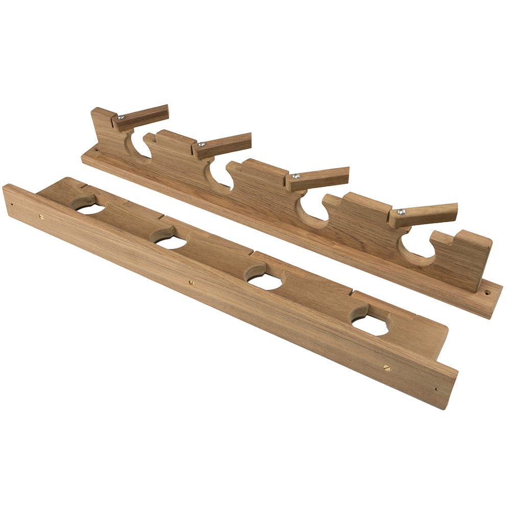 Whitecap Teak Lock-In Four-Rod Storage Rack [60620] - The Happy Skipper