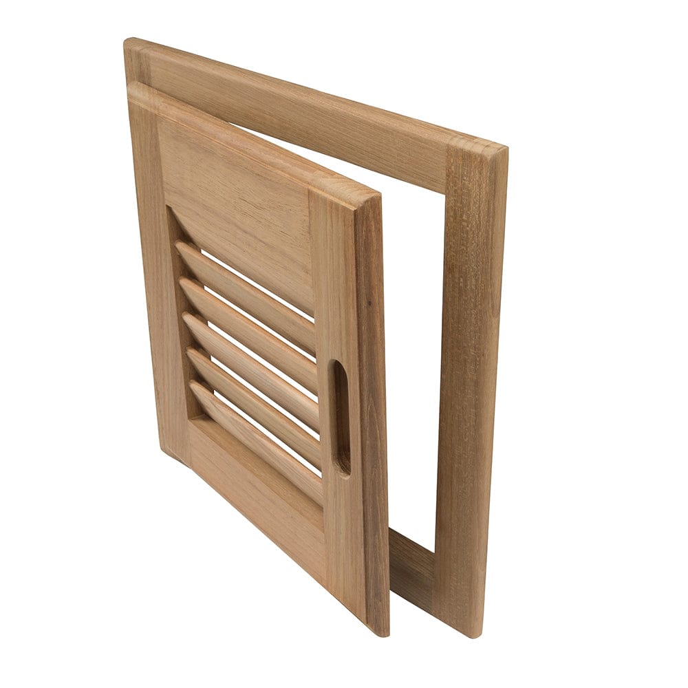 Whitecap Teak Louvered Door & Frame - Right Hand - 12" x 12" [60720] - The Happy Skipper