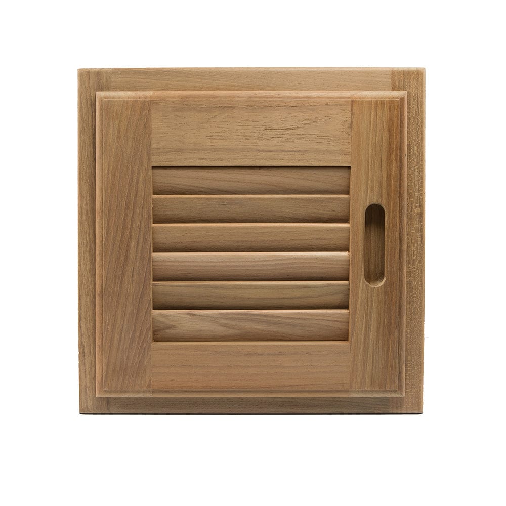 Whitecap Teak Louvered Door & Frame - Right Hand - 12" x 12" [60720] - The Happy Skipper