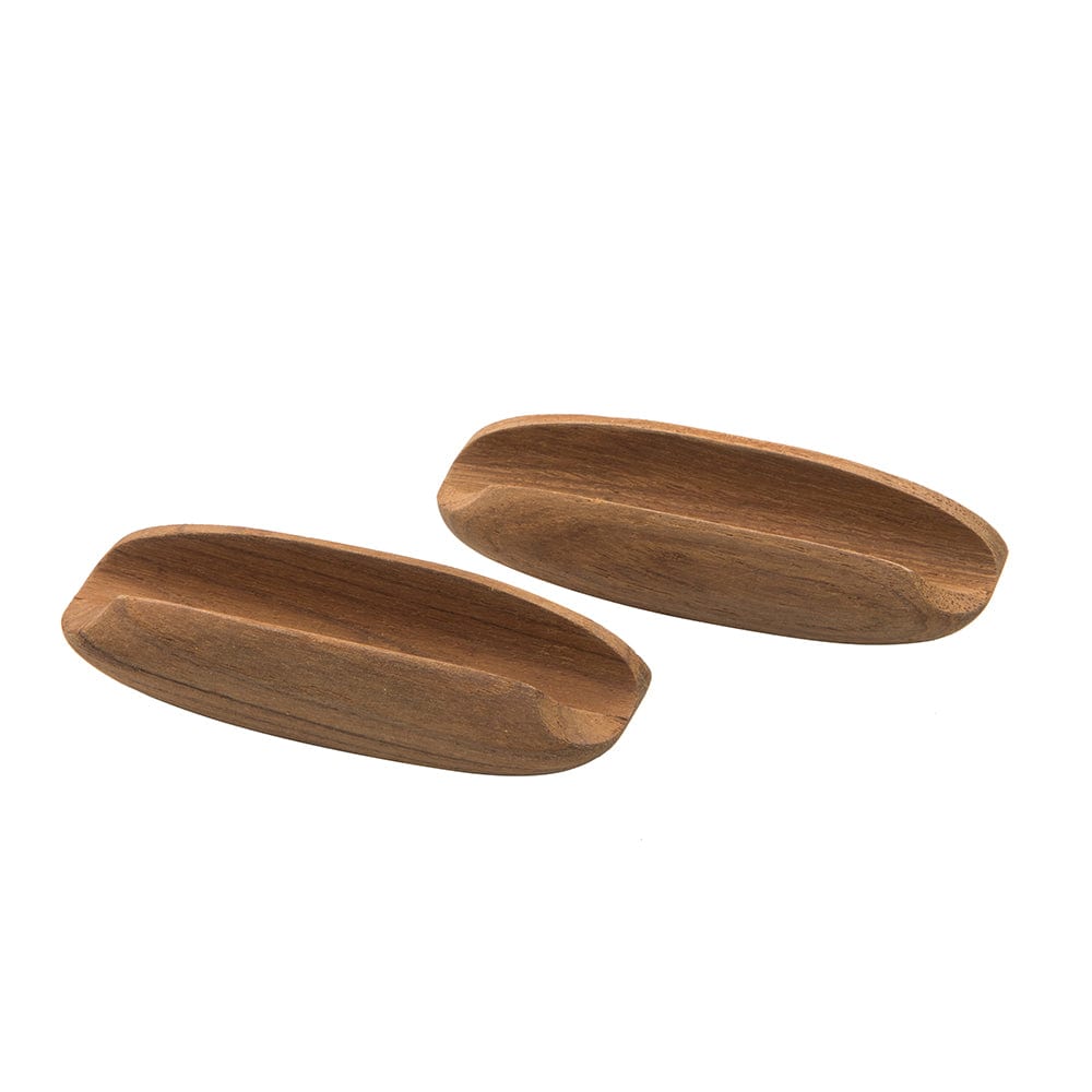 Whitecap Teak Oval Drawer Pull - 4"L - 2 Pack [60147-A] - The Happy Skipper