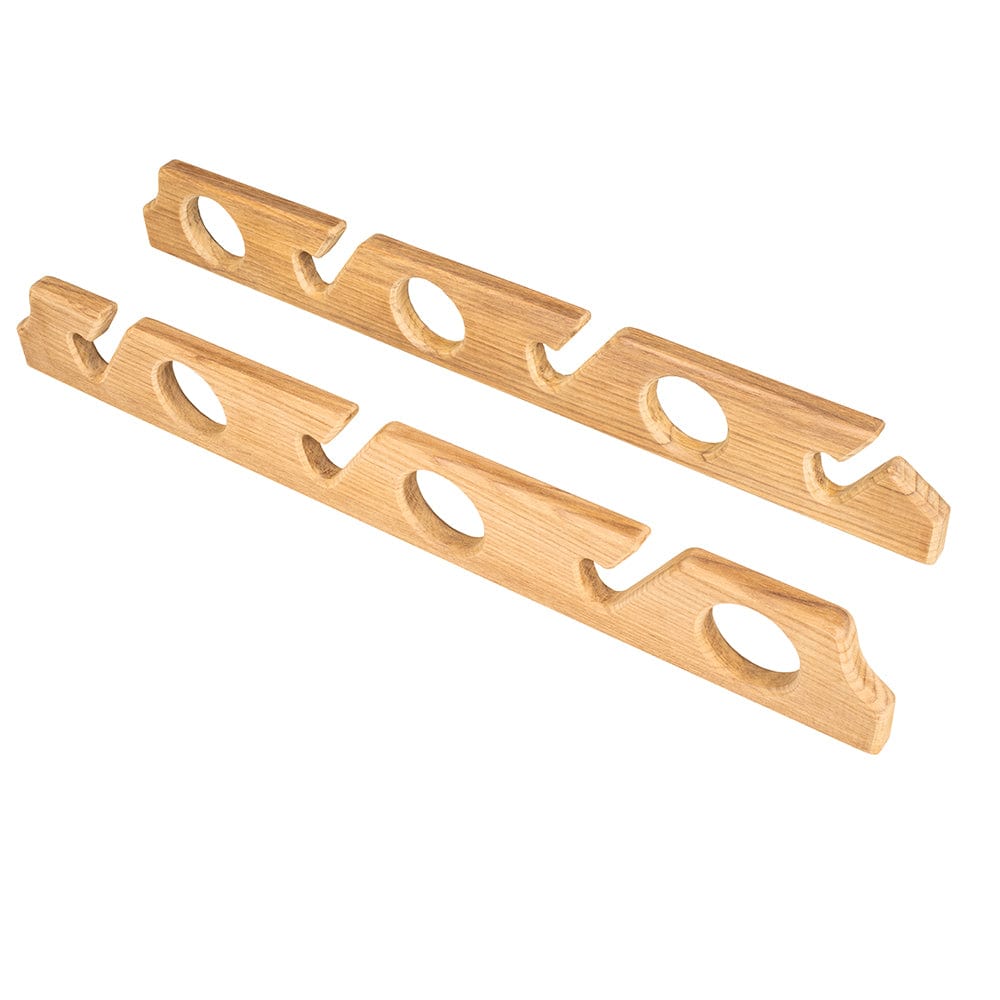 Whitecap Teak Six-Rod Storage Rack - Pair [60614] - The Happy Skipper