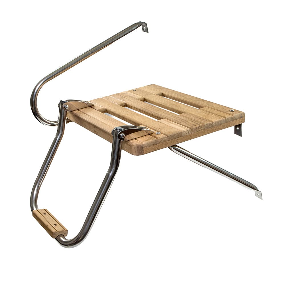 Whitecap Teak Swim Platform w/Ladder f/Outboard Motors [60902] - The Happy Skipper