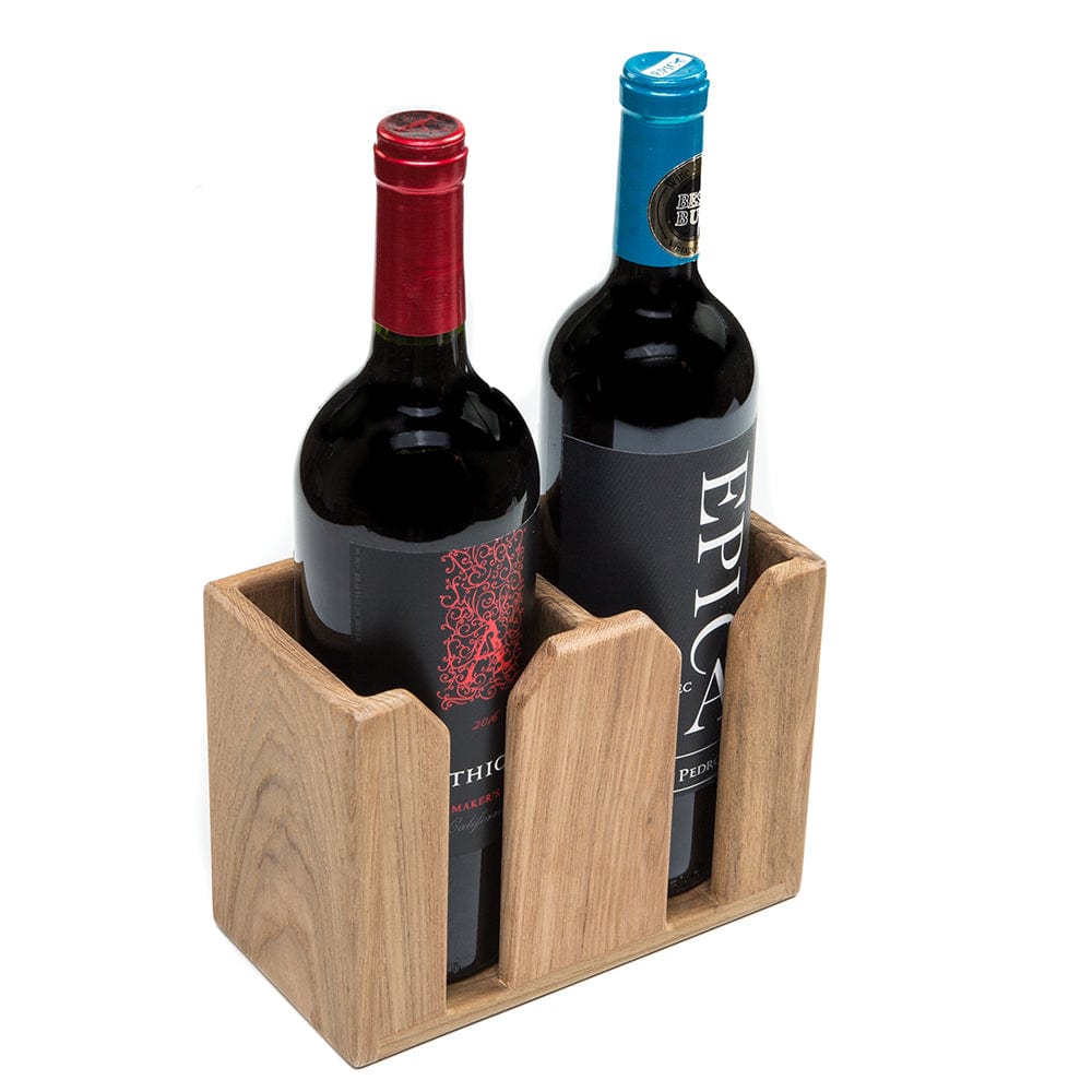 Whitecap Teak Two-Bottle Rack [62620] - The Happy Skipper