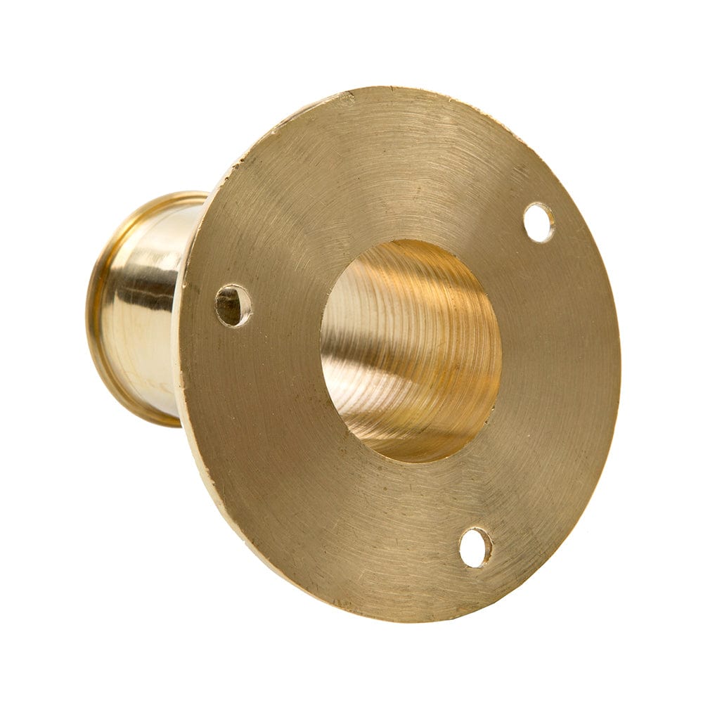 Whitecap Top-Mounted Flag Pole Socket Polished Brass - 1" ID [S-5002B] - The Happy Skipper