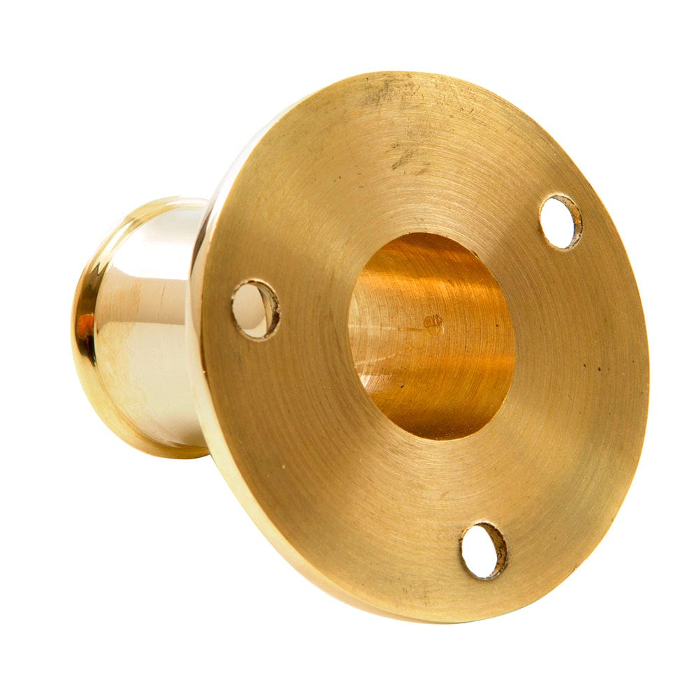 Whitecap Top-Mounted Flag Pole Socket Polished Brass - 3/4" ID [S-5001B] - The Happy Skipper