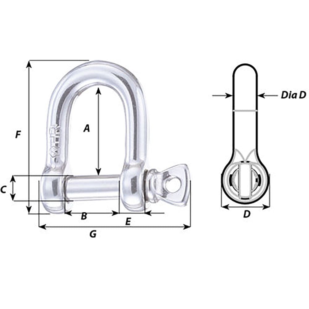 Wichard HR D Shackle - Diameter 15/64" [11204] - The Happy Skipper