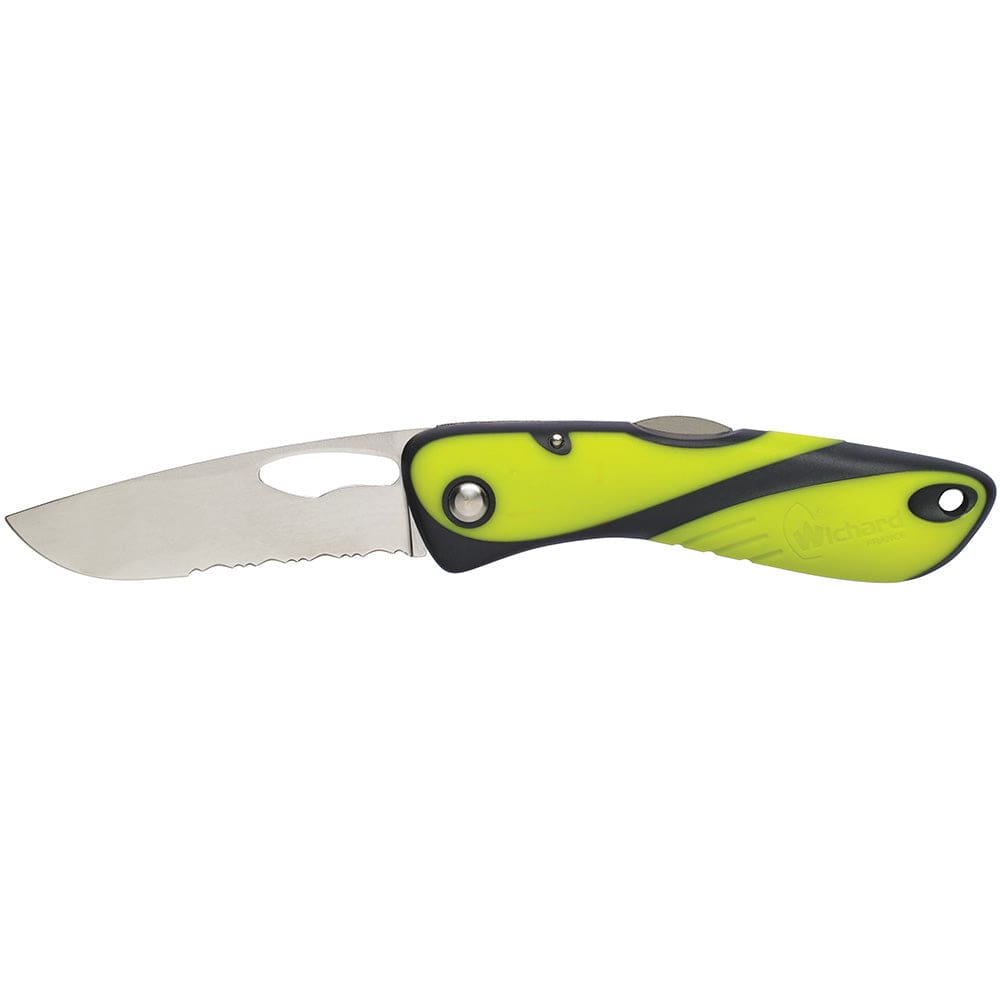 Wichard Offshore Knife - Single Serrated Blade - Fluorescent [10112] - The Happy Skipper