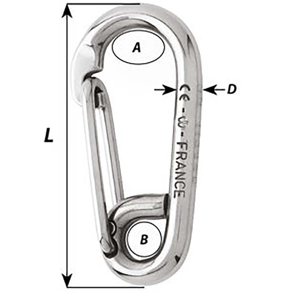 Wichard Symmetric Carbine Hook - Length 100mm - 13/32" [02316] - The Happy Skipper