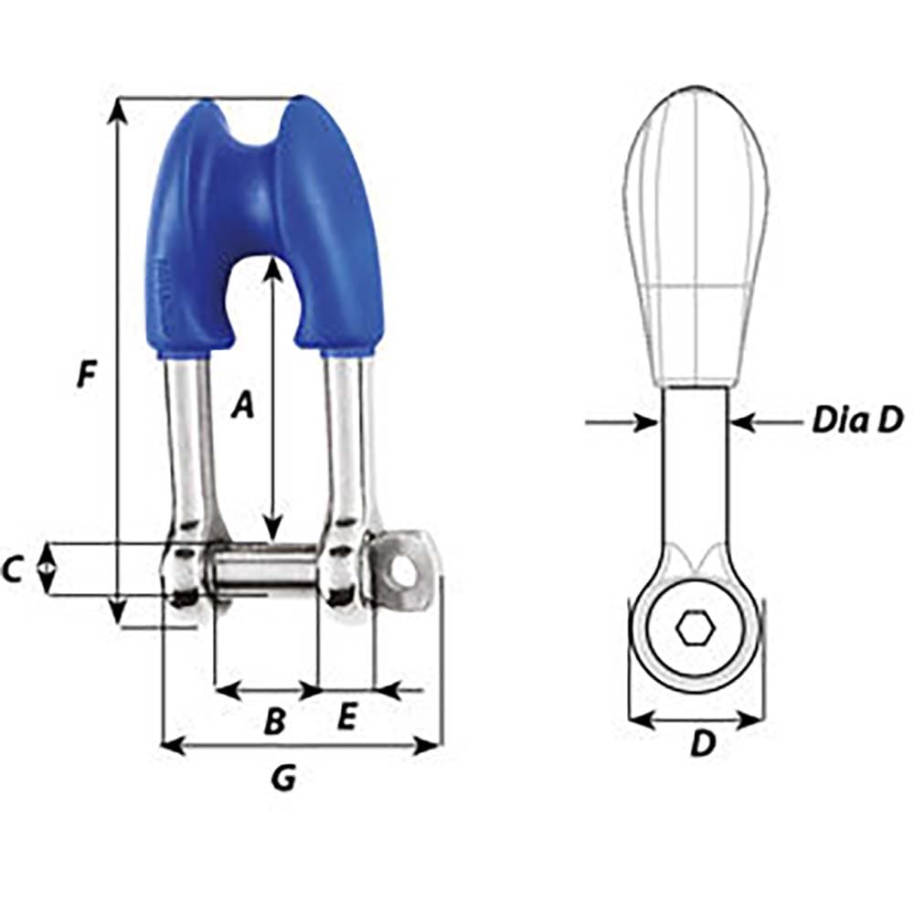 Wichard Thimble Shackle - Captive Pin - Diameter 8mm - 5/16" [01494] - The Happy Skipper