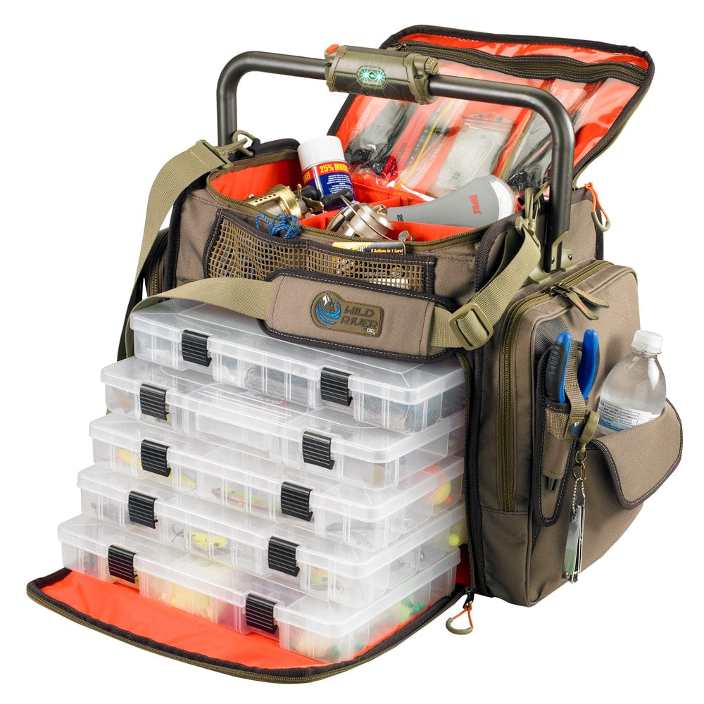 Wild River FRONTIER Lighted Bar Handle Tackle Bag w/5 PT3700 Trays [WT3702] - The Happy Skipper