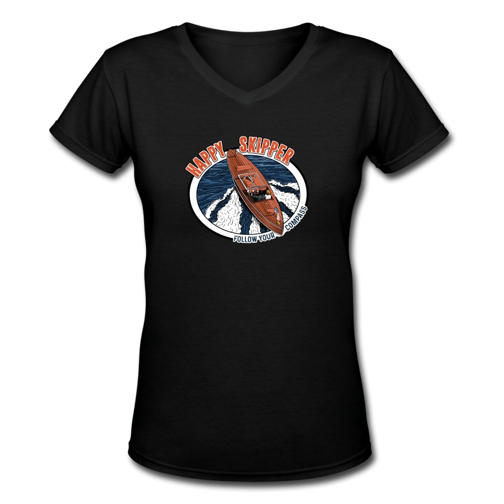 Women's Motor Launch V-Neck T-Shirt - The Happy Skipper