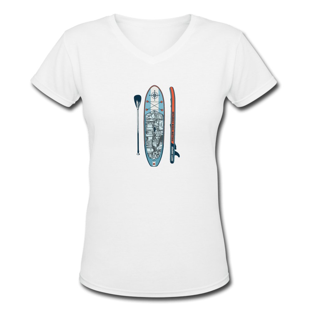 Women's V-Neck Classic Paddleboard T-Shirt - The Happy Skipper