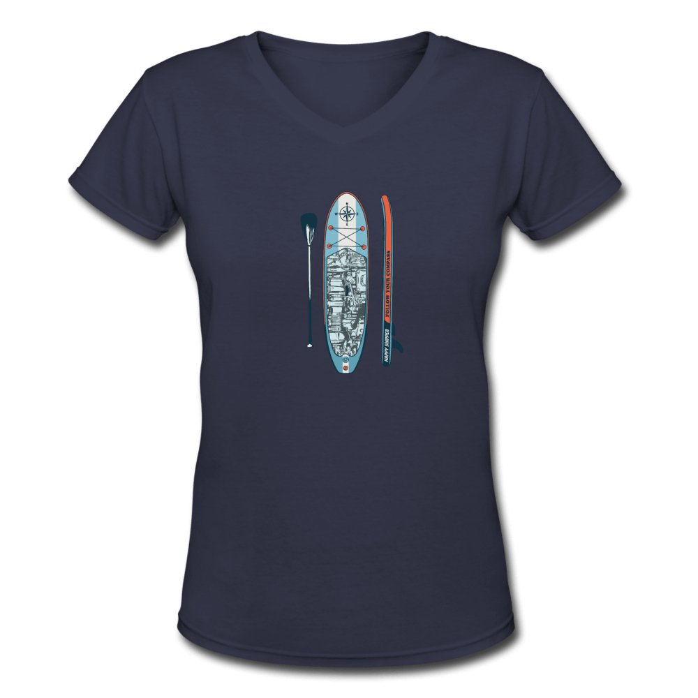 Women's V-Neck Classic Paddleboard T-Shirt - The Happy Skipper