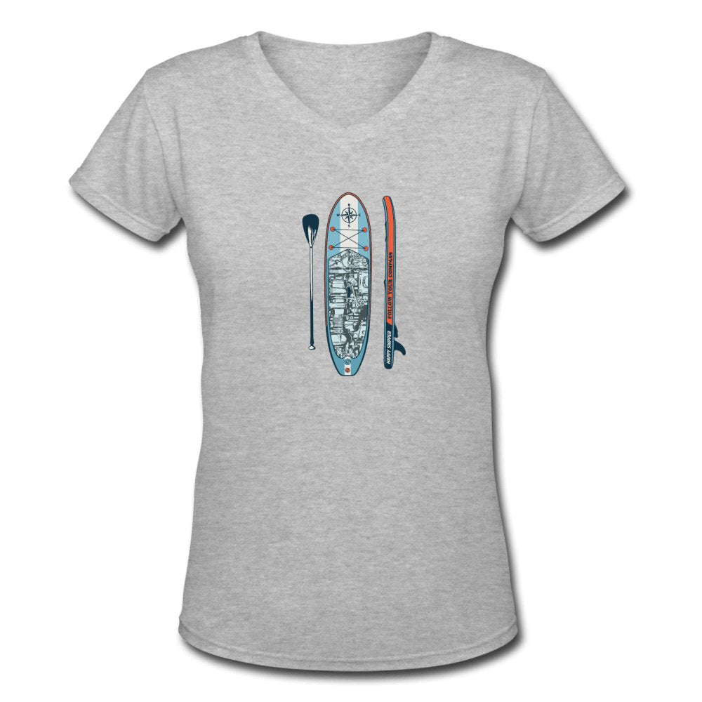 Women's V-Neck Classic Paddleboard T-Shirt - The Happy Skipper