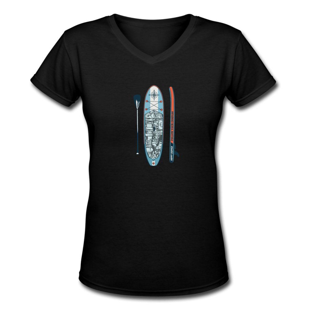 Women's V-Neck Classic Paddleboard T-Shirt - The Happy Skipper